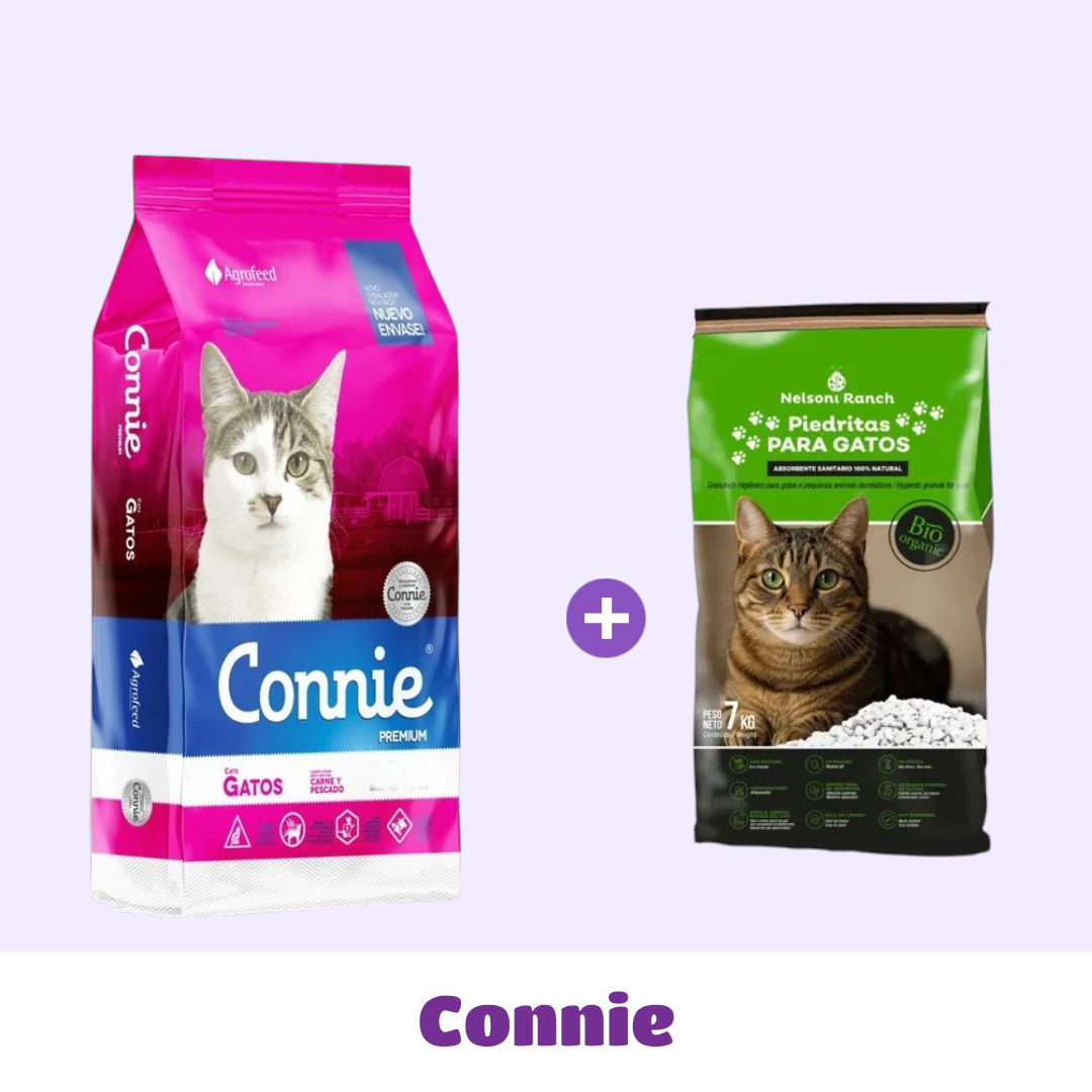CONNIE GATO 8 KG + PIEDRAS 7 KG