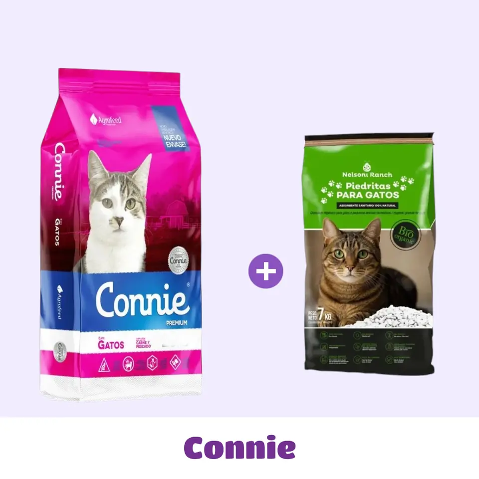 CONNIE GATO 8 KG + PIEDRAS 7 KG