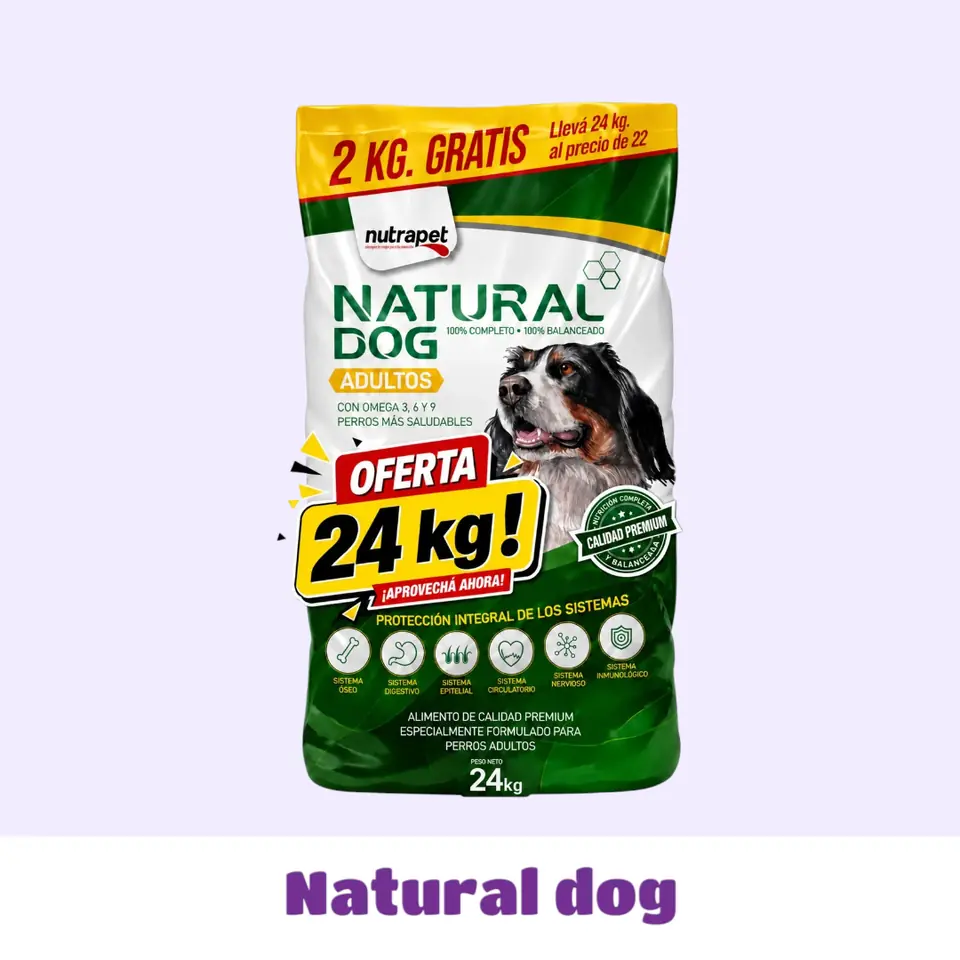 NATURAL DOG 22 +2 KG DE 🎁