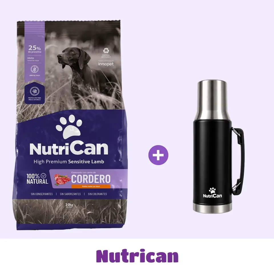NUTRICAN CORDERO 20 KG + TERMO DE 🎁