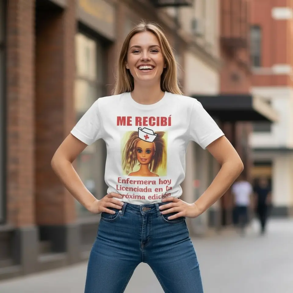 REMERA BLANCA CON DISEÑO A ELECCION  DE UN LADO