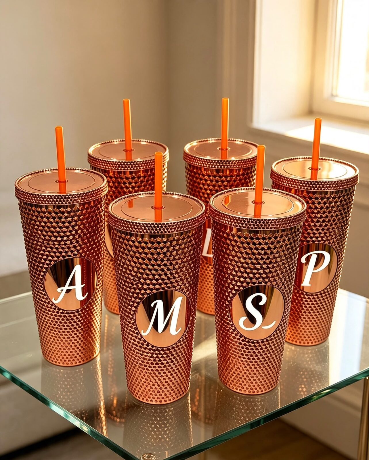 VASO CON SORBITO Y TAPA CON INICIAL