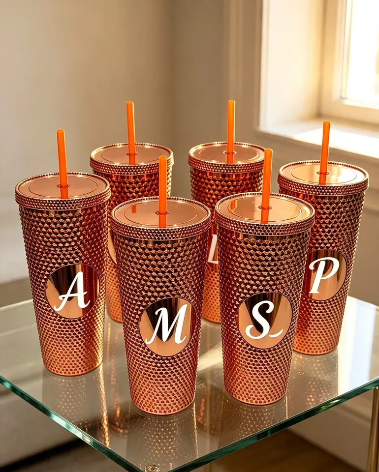 VASO CON SORBITO Y TAPA CON INICIAL