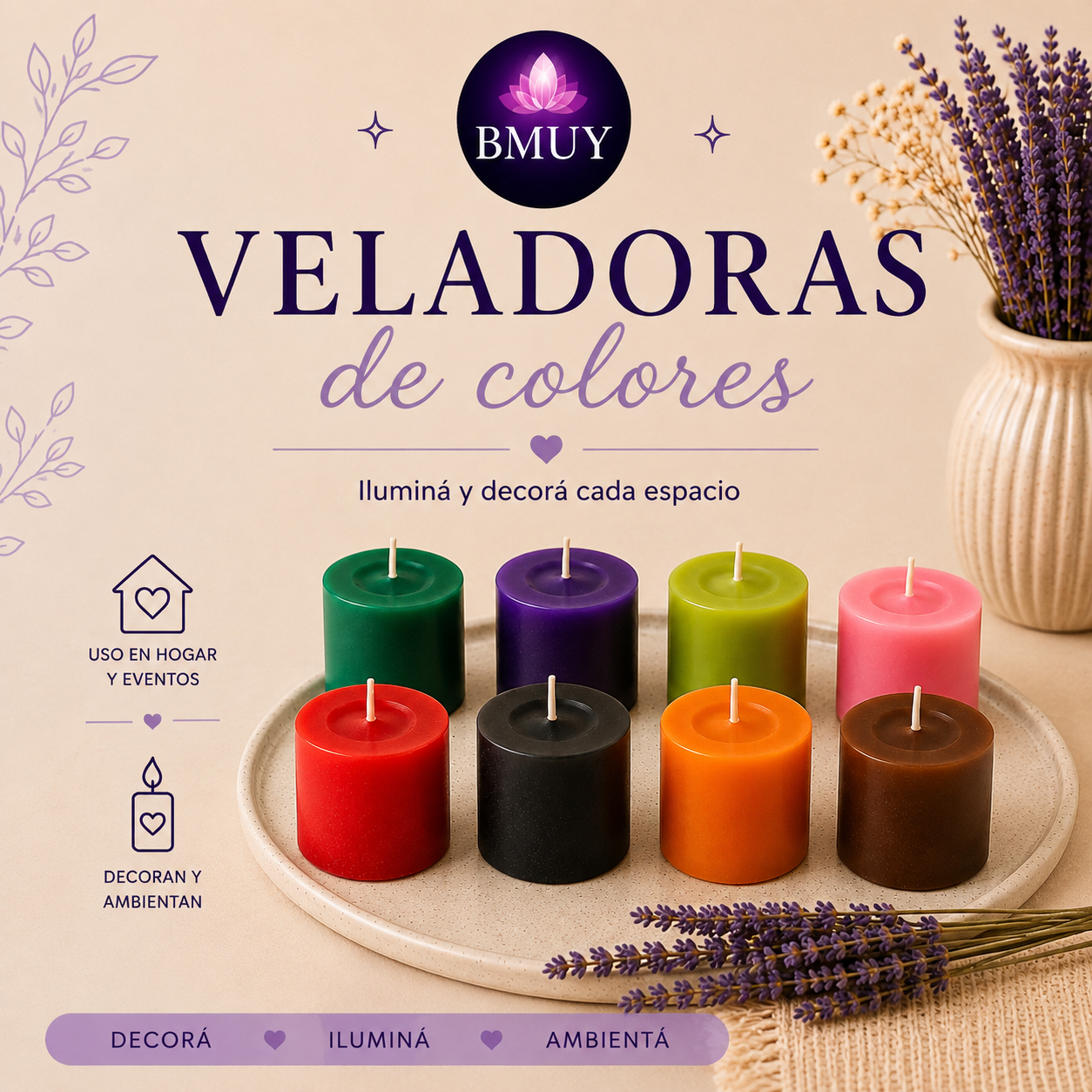 Veladoras de colores