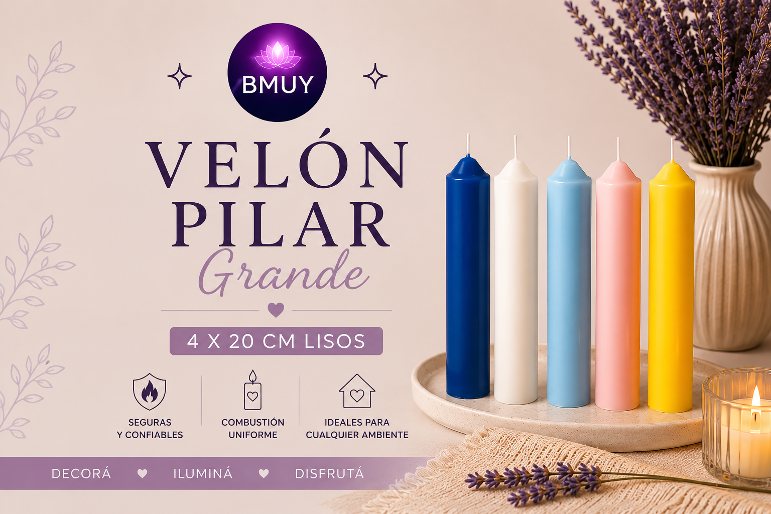 Velon pilar grande 4x20cm liso