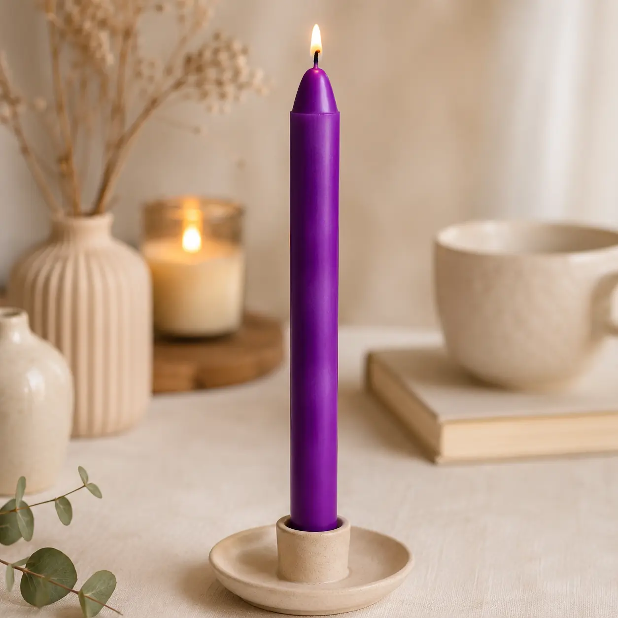 Vela común lisa x12 Violeta