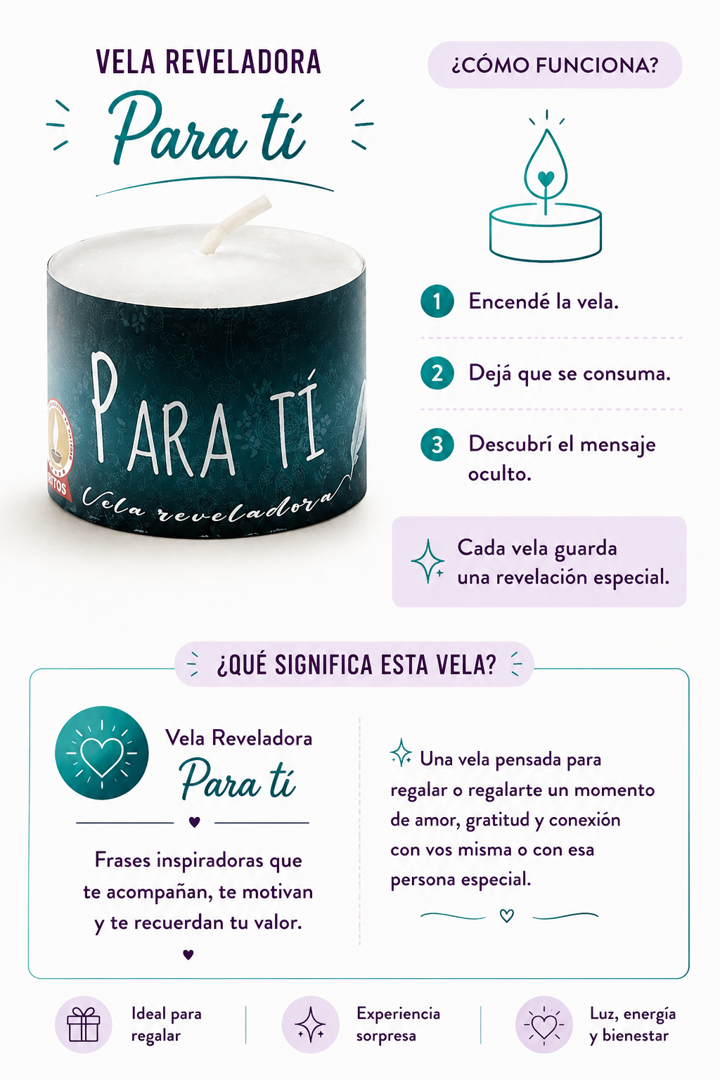 Velita reveladora Para ti