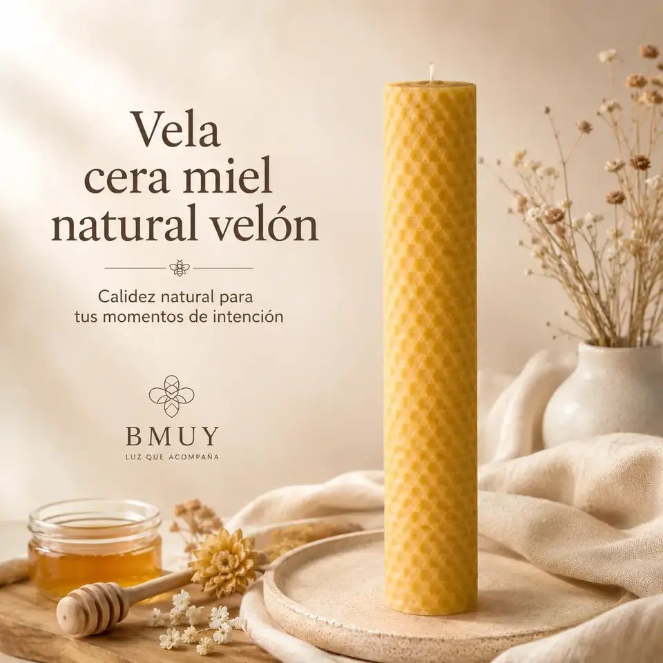 Vela cera miel natural Velón
