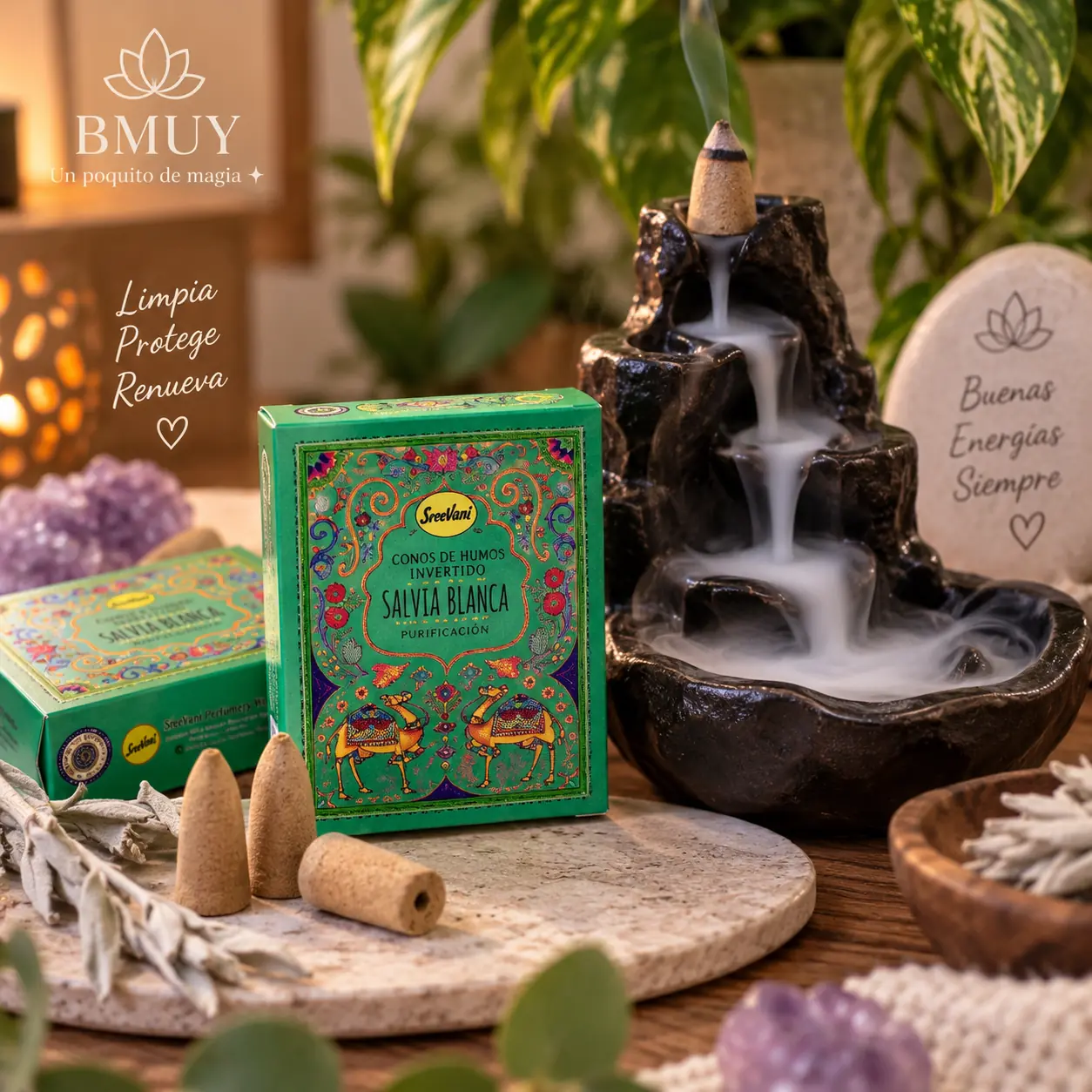Conos de Humo Invertido Salvia Blanca – 10 unidades