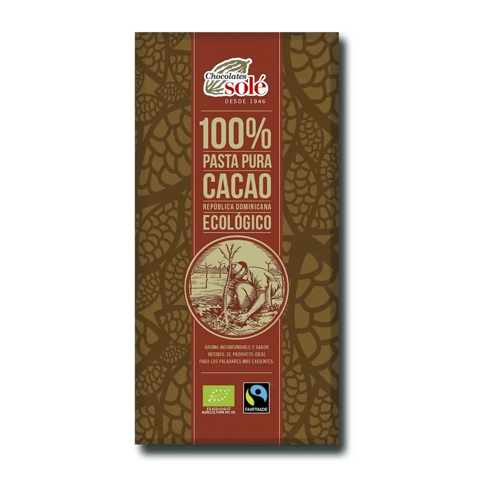 Chocolate ORGANICO Sole 100% cacao