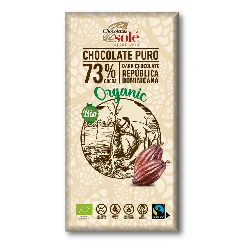 Chocolate ORGANICO Sole 73% cacao