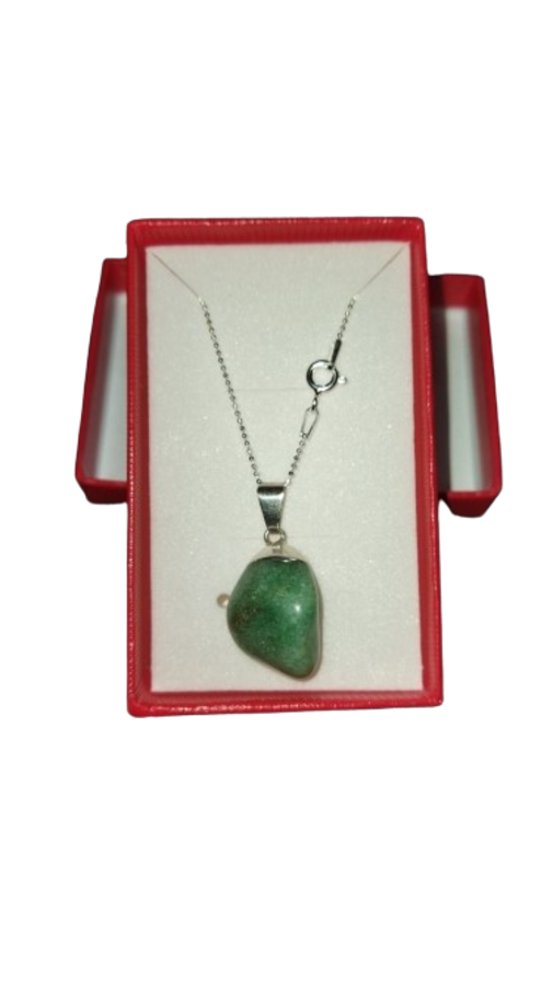 cadena de plata 925 con Cuarzo verde