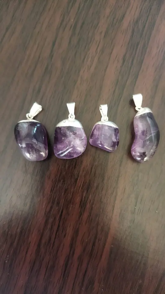 Dije de Amatista Natural enchapado en plata