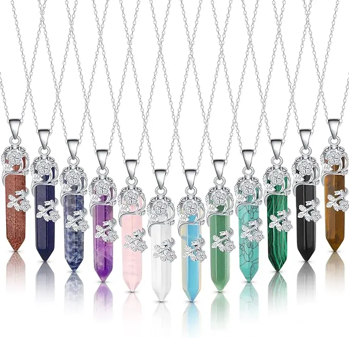 Collar hexagonal con Flores