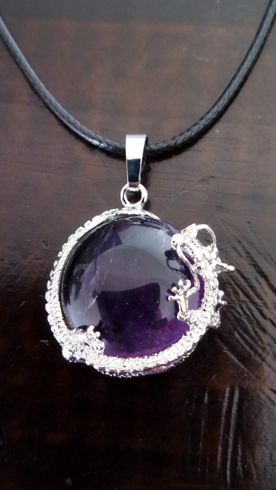 Collar Amatista medalla dragon