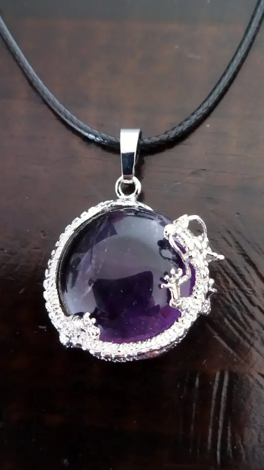 Collar Amatista medalla dragon
