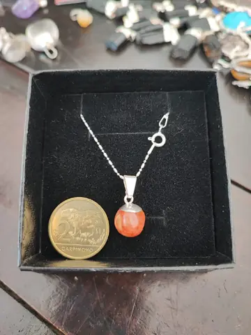 Cadena de plata 925 con piedra Cornalina