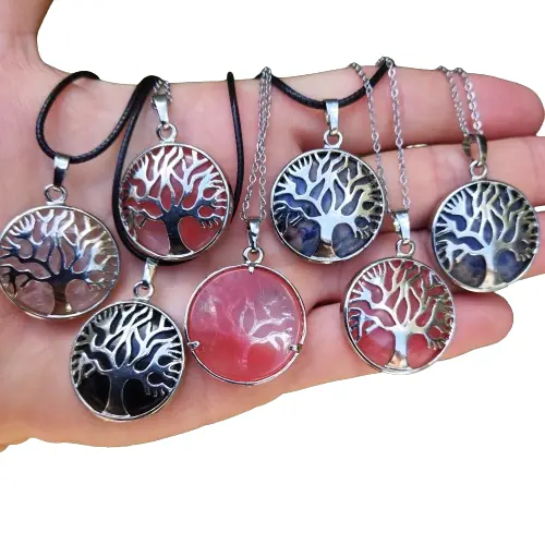 Collar Medalla arbol de la vida con piedra