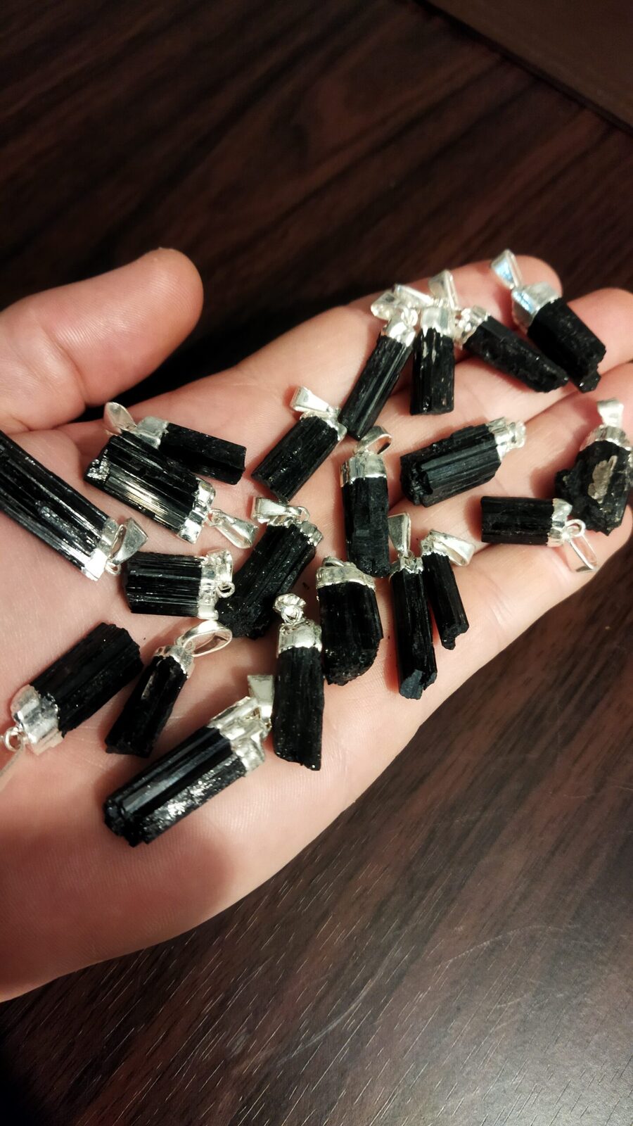 Dije Turmalina Negra enchapado en plata