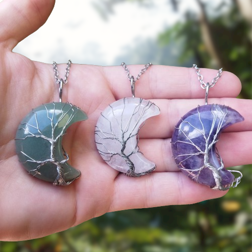 Collar Luna con árbol de la vida