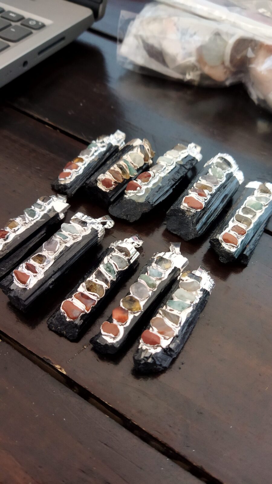 Dije de Turmalina Negra 7 Chakras