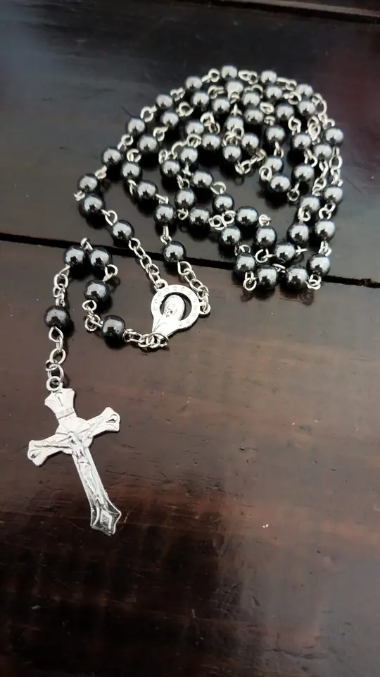 Rosario de piedra Hematite (Cuentas esféricas )