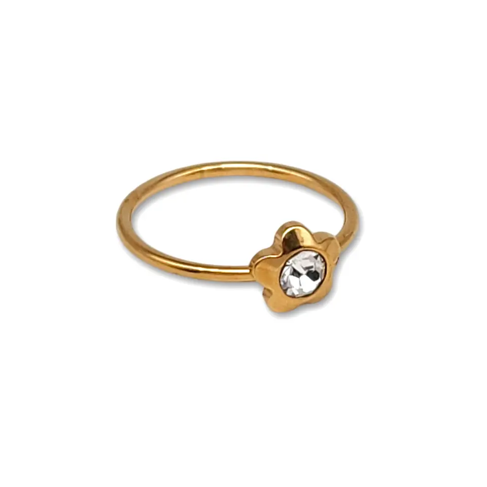 Anillo Flor con strass  – 20%OFF