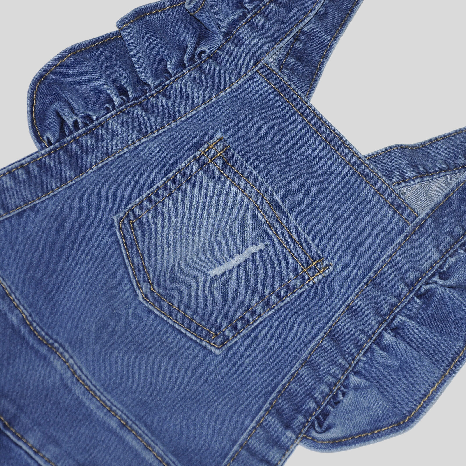 Jardinero en Jeans Niña con Volados