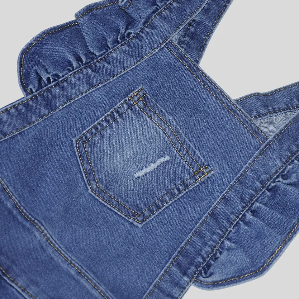 Jardinero en Jeans Niña con Volados