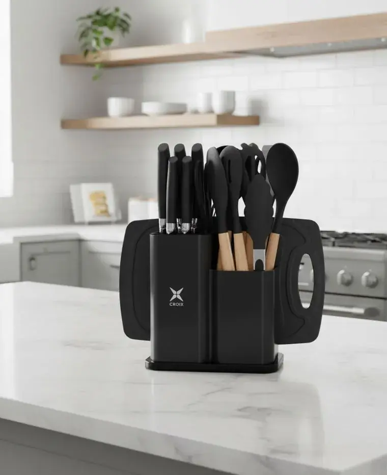 Set De Cocina Croix 19 Piezas, Cuchillos +  Tabla
