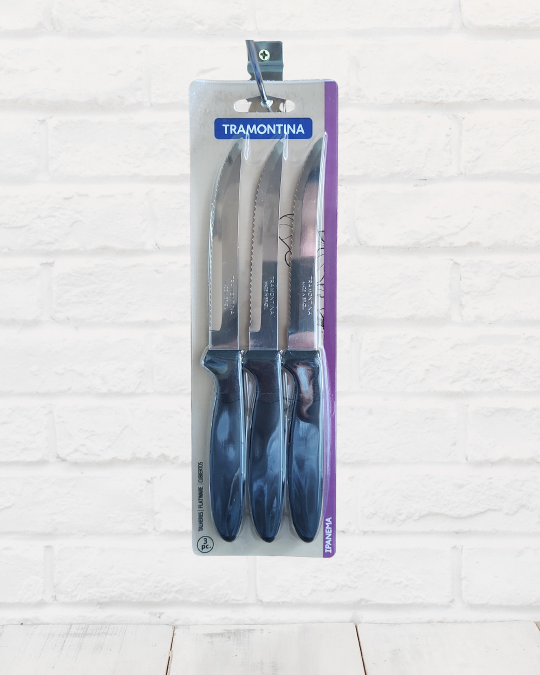 Blister cuchillo Tramontina 3p