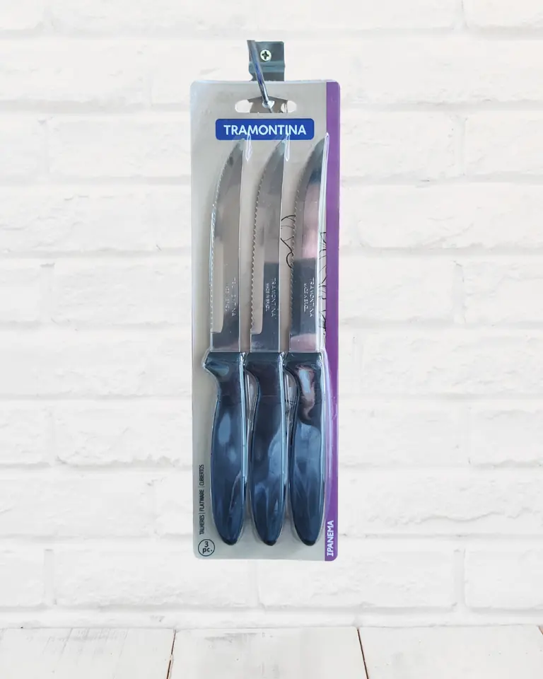 Blister cuchillo Tramontina 3p