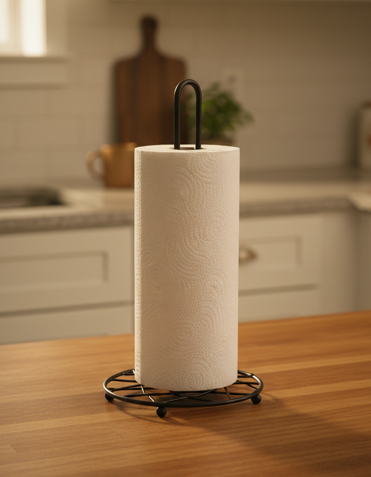 Servilletero Hierro, Soporte Porta Rollo De Cocina Negro