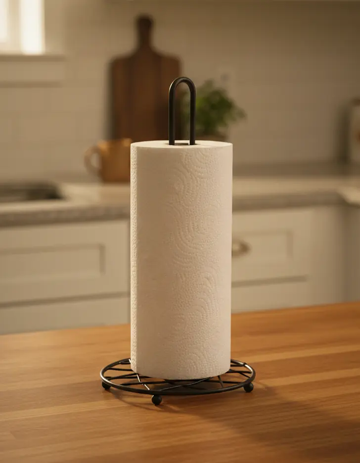 Servilletero Hierro, Soporte Porta Rollo De Cocina Negro