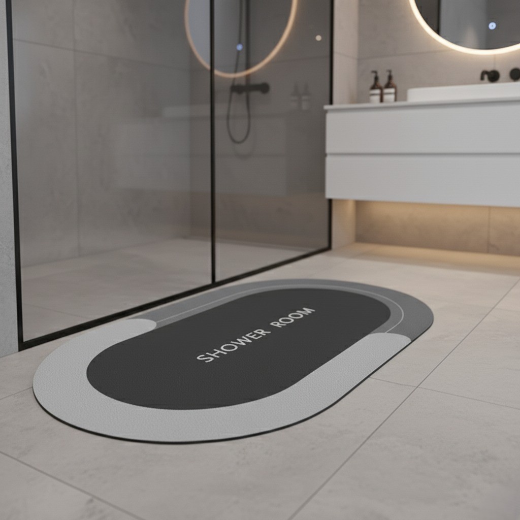 Alfombra baño antideslizante oval