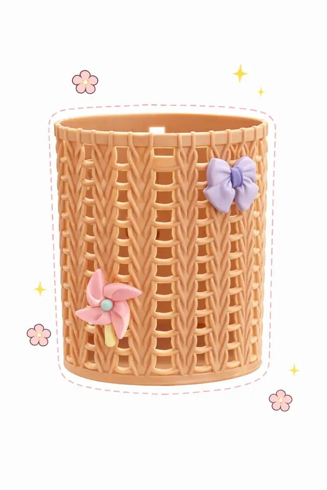 Organizador Kawaii Tipo Canasta Porta Lápices – Multiuso Decorativo