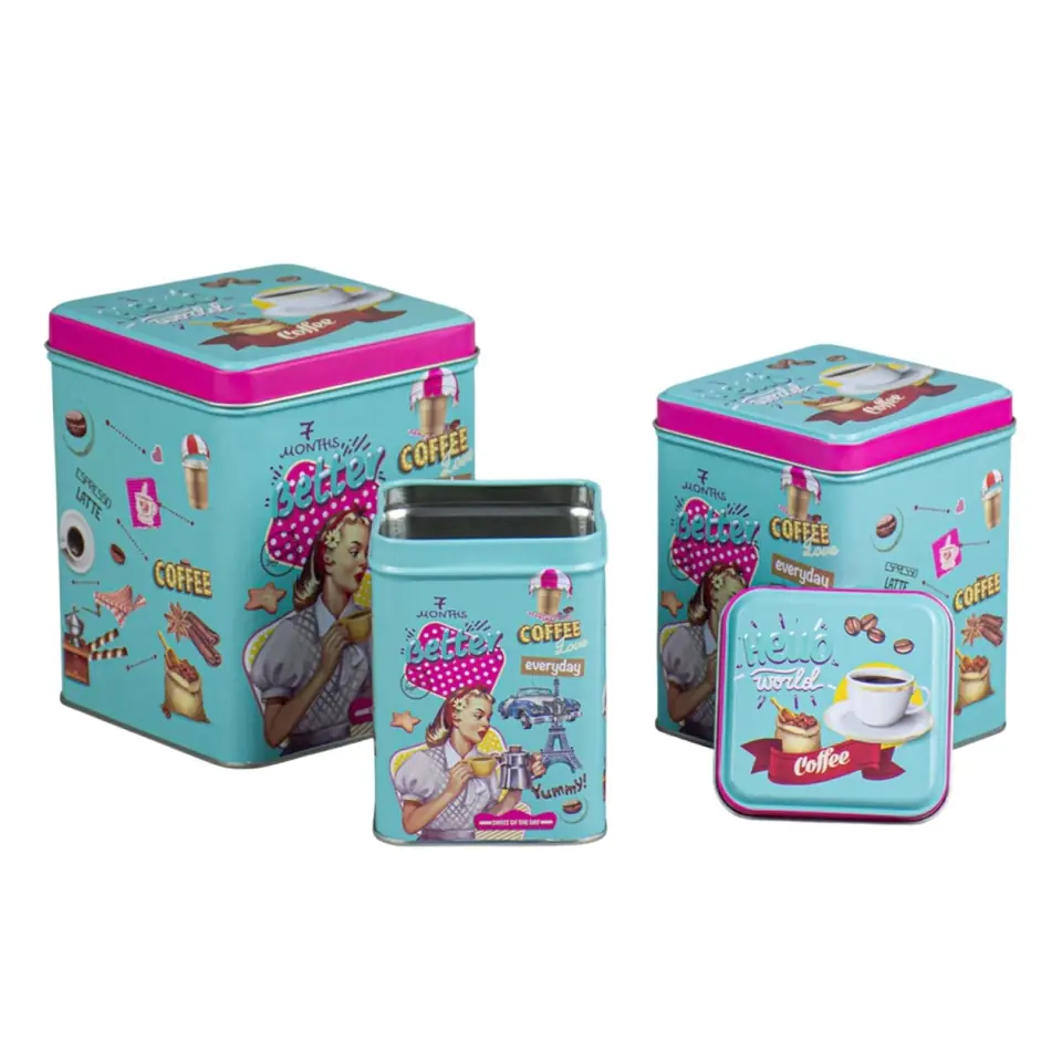 Juego de Latas Vintage para Café (3 Tamaños)