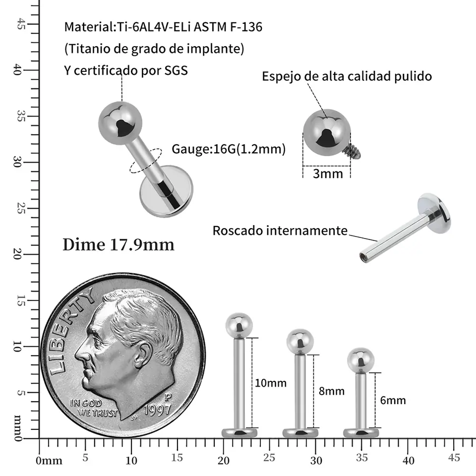 Labret titanio