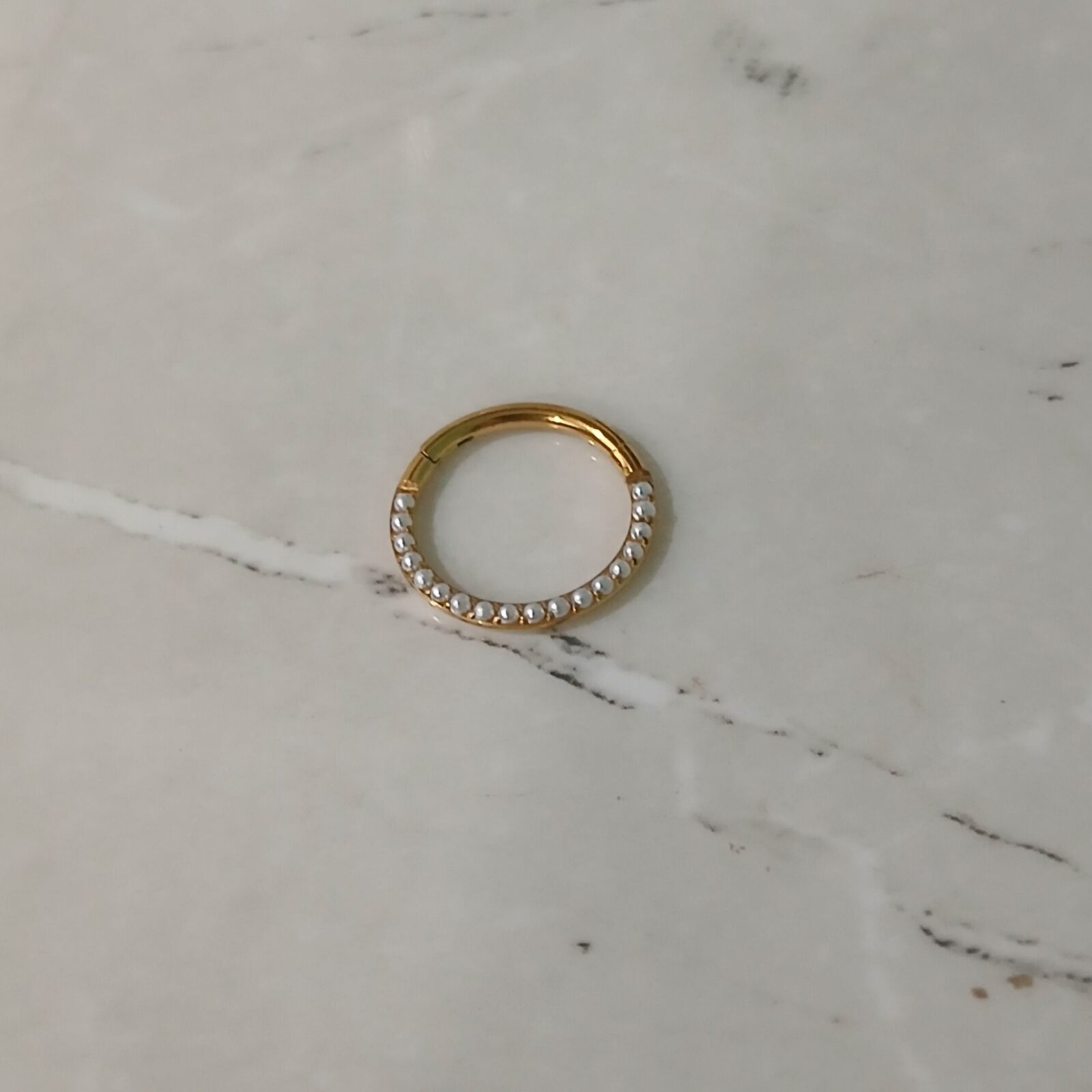 aro clicker con mini perlas