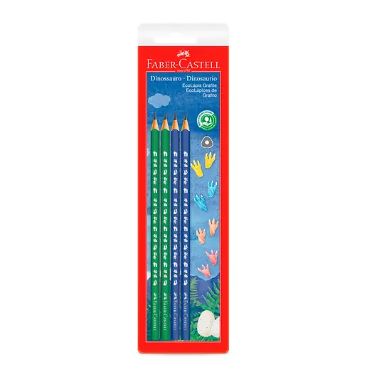 Blister Lapices de Escribir Dinosaurios x4 Faber-Castell