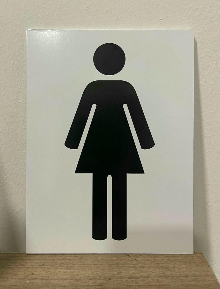 Cartel Mujer Baño en Rigido
