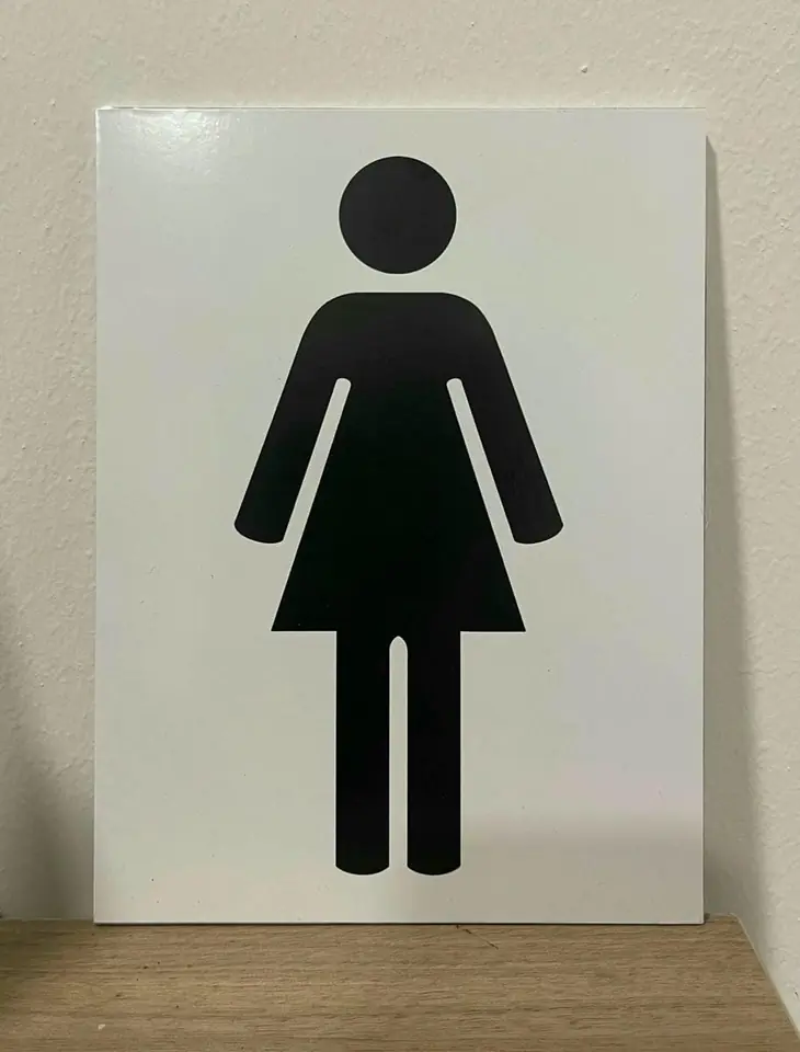 Cartel Mujer Baño en Rigido