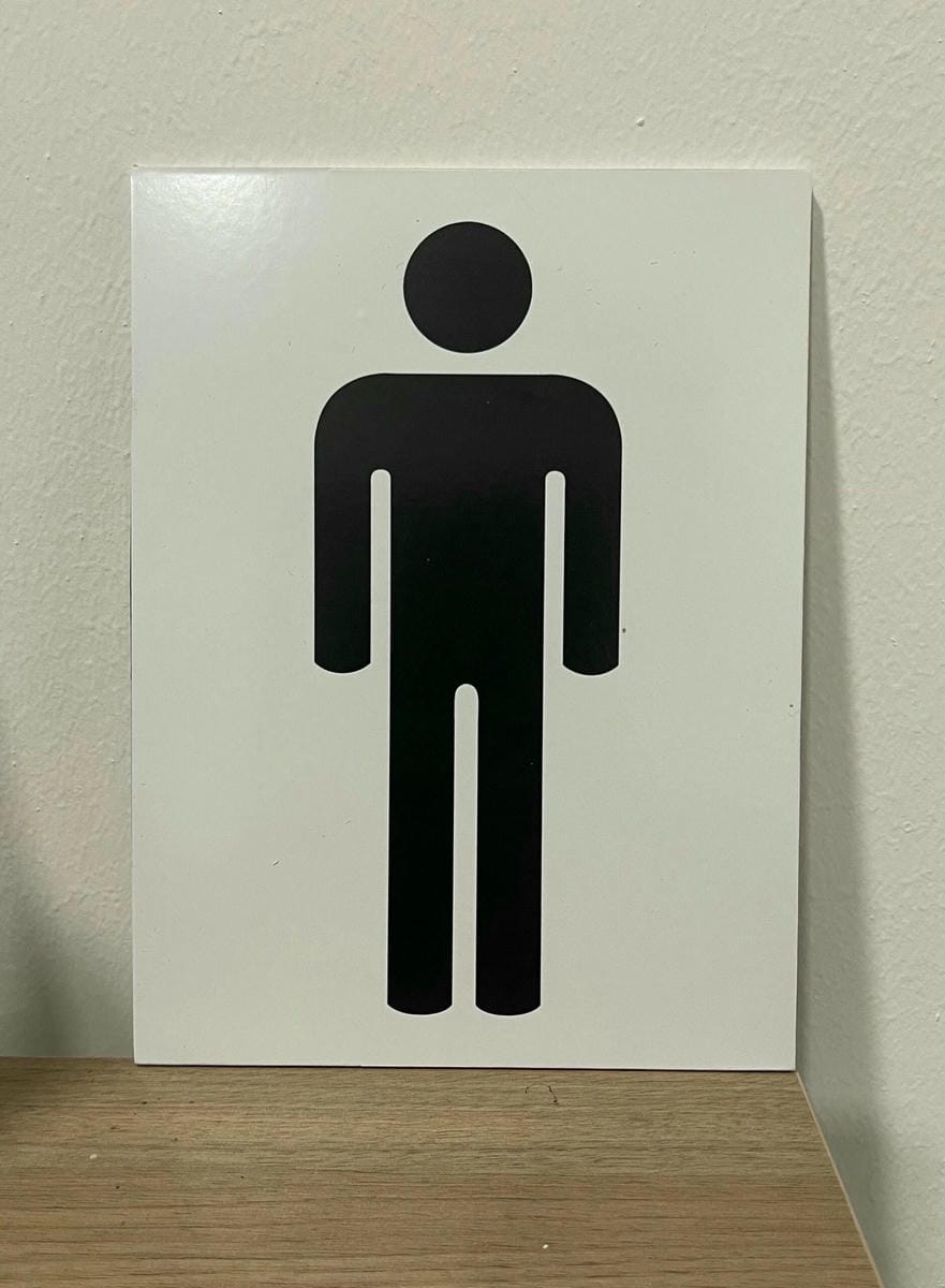 Cartel Hombre Baño en Rigido