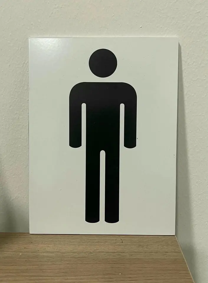 Cartel Hombre Baño en Rigido