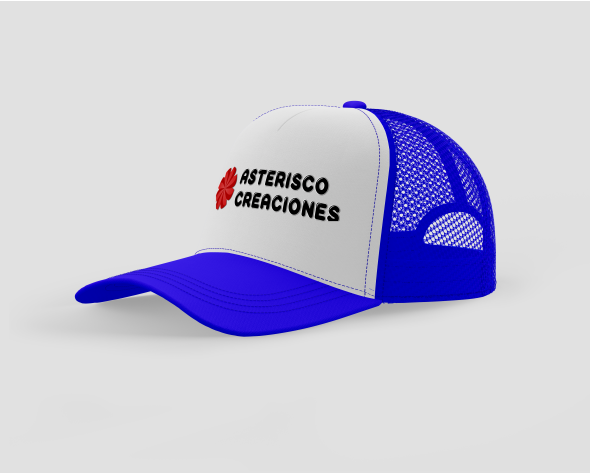 Gorro estilo trucker Azul francia, Blanco, Azul francia