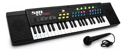 Teclado Electrónico Infantil 44 Teclas Con Micrófono Premium Negro