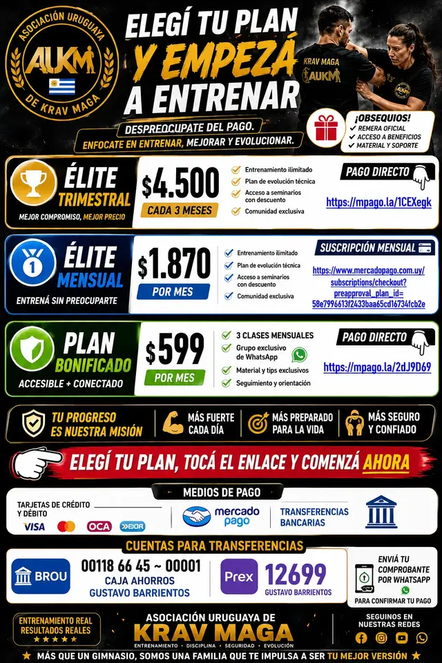 Plan entrenamiento Pago trimestral paga cada 3 meses