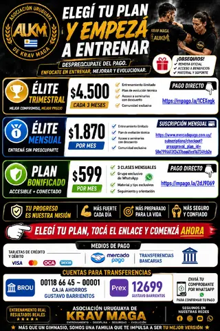 Plan entrenamiento Pago trimestral paga cada 3 meses