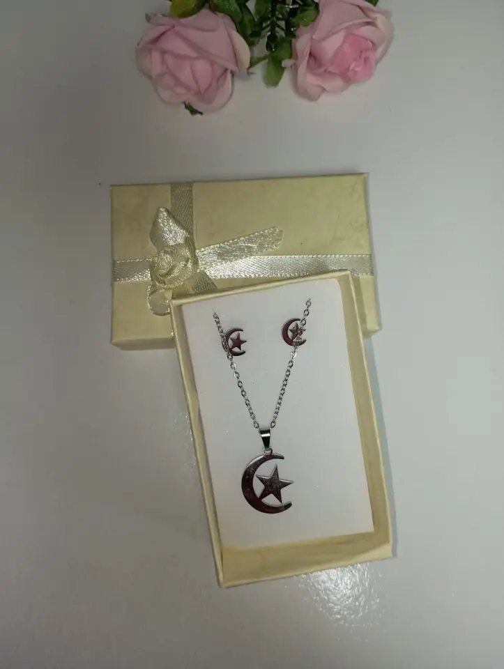 Conjunto en Acero Quirúrgico – Luna y Estrella
