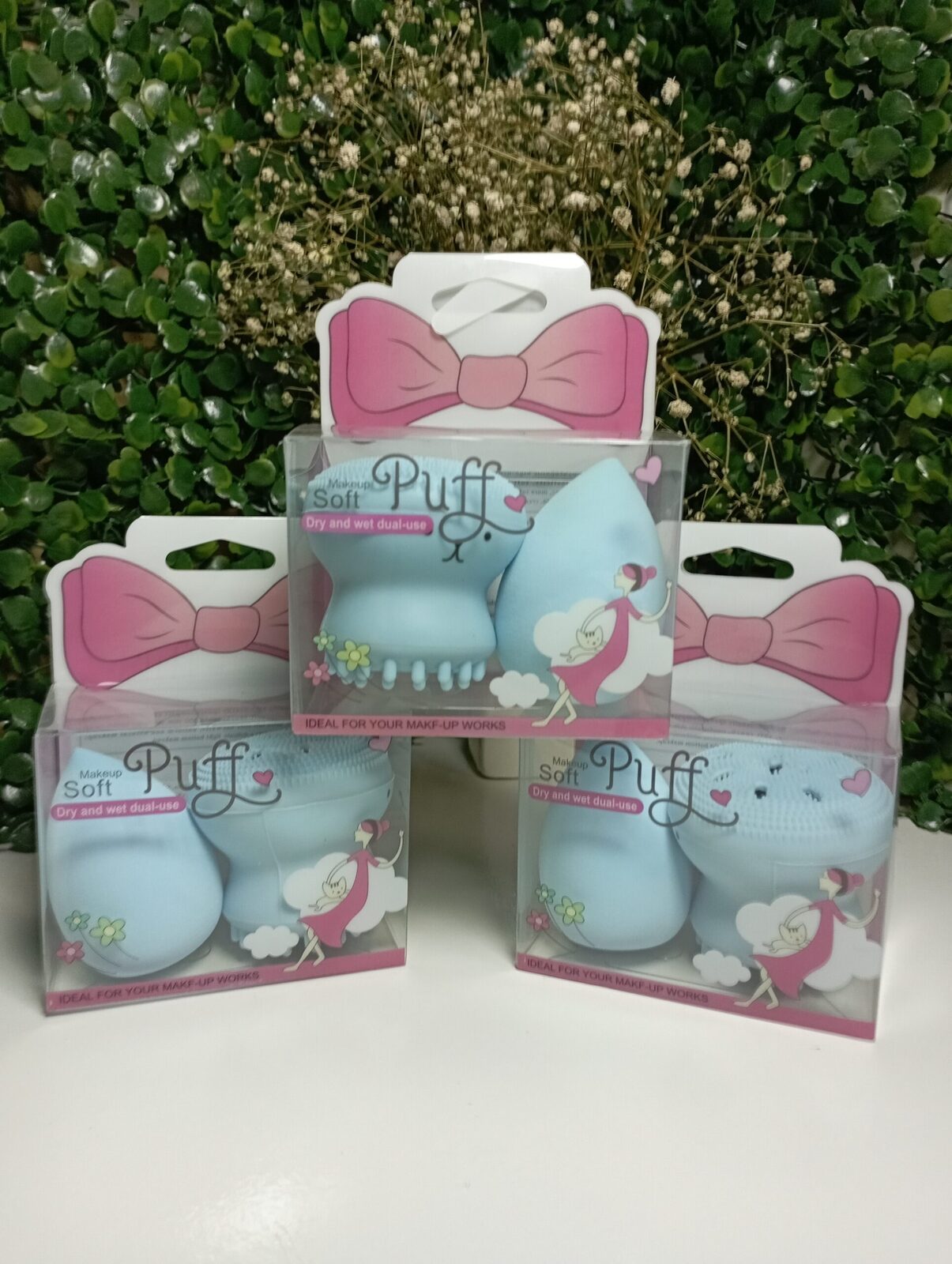 Set de Esponja de Maquillaje & Cepillo Facial